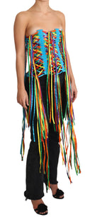 Multicolor Strings Bustier Polyester Corset  Top