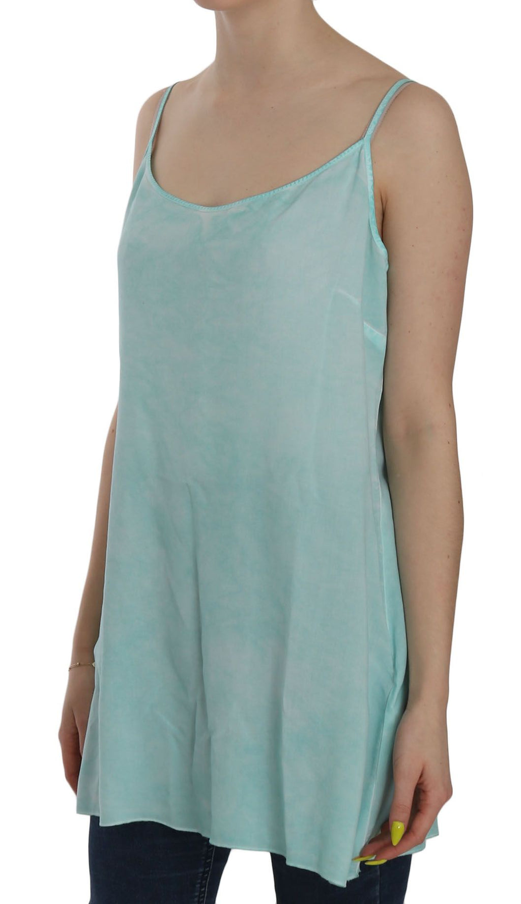 Blue Sleeveless Spaghetti Dress Blouse