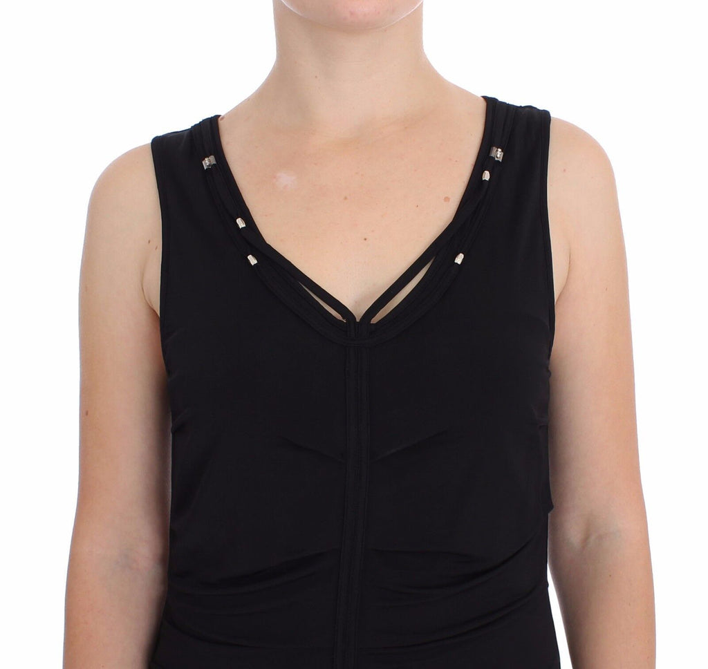Black Stretch Wiggle Pencil Sheath Bodycon Dress