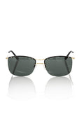 Black Metallic Fibre Men Sunglasses