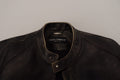 Black Leather Zipper Biker Coat Jacket