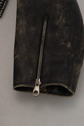 Black Houndstooth Polyester Bomber Jacket