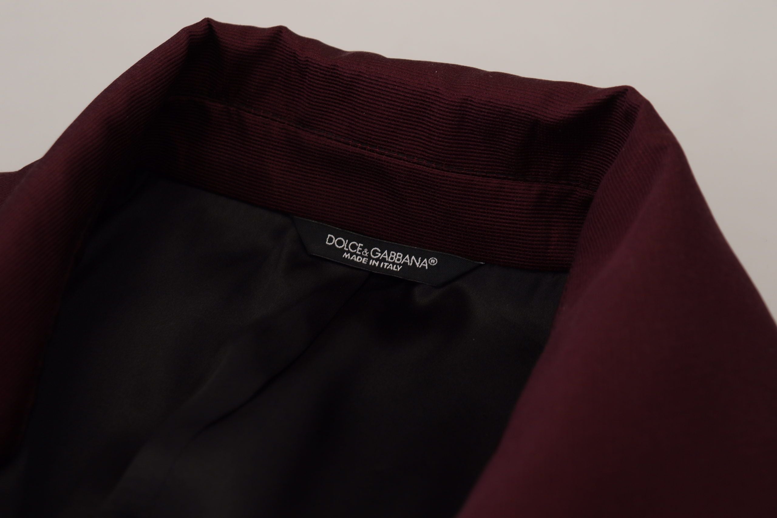 Bordeaux Polyester Double Breasted Jacket