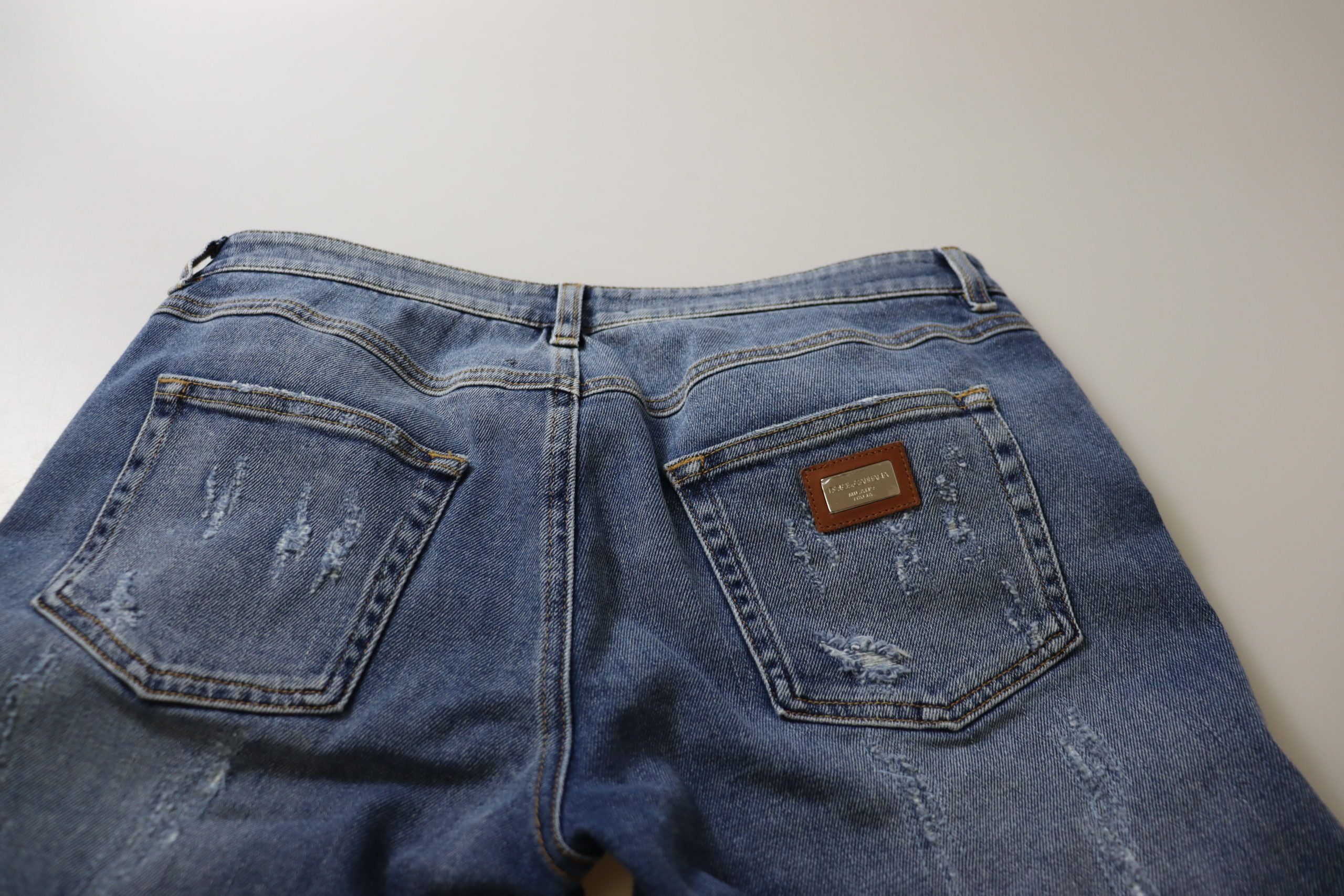 Blue Washed Cotton Skinny Low Waist Denim Jeans