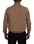 Beige Cashmere Crown Logo Pullover Sweater