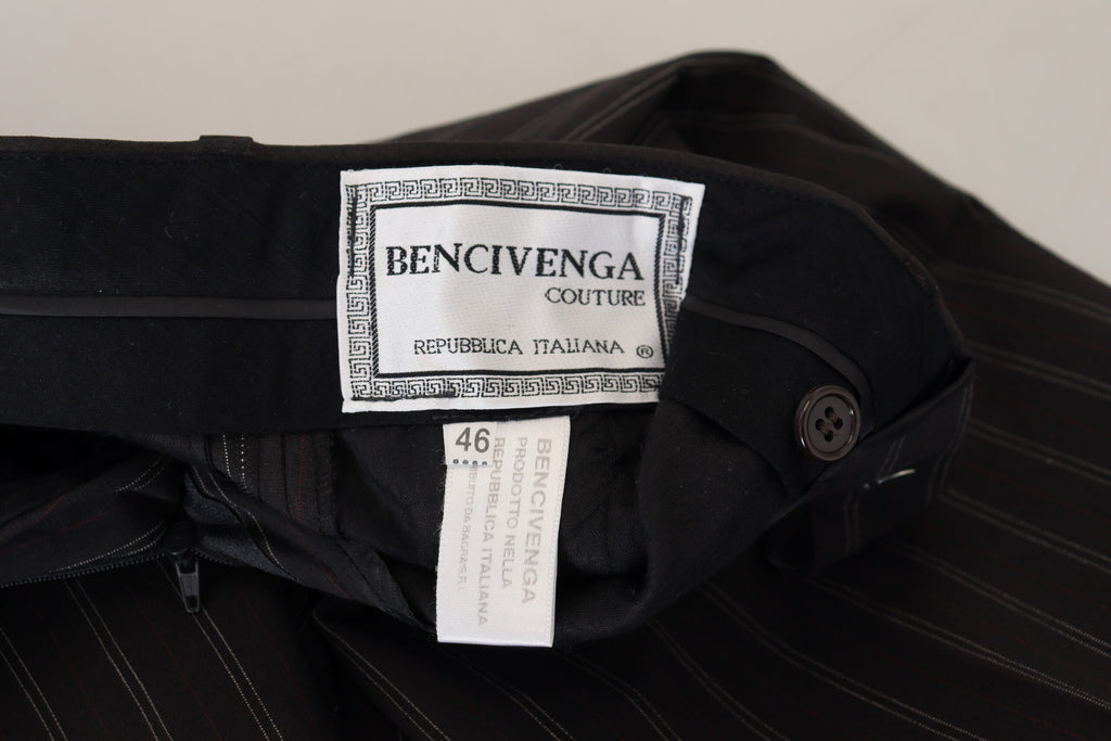Black Stripes Viscose Dress Pants