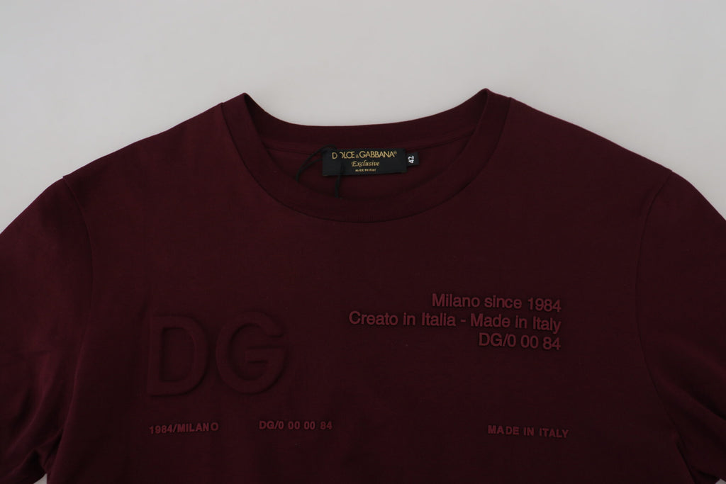 Maroon Printed Short Sleeves Men T-shirt