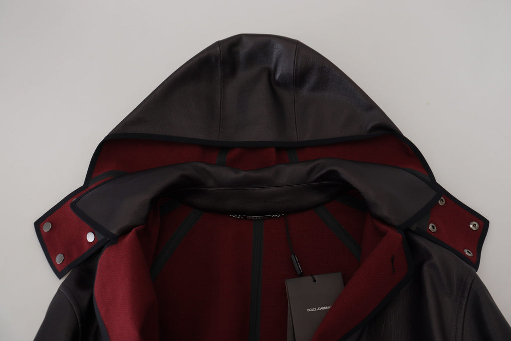 Black Trench Hooded Parka Cotton Jacket