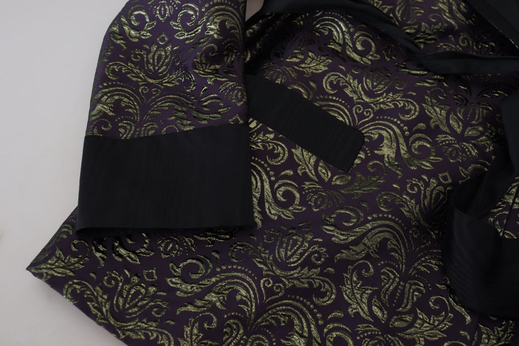 Gold Purple Baroque Jacket Blazer Robe