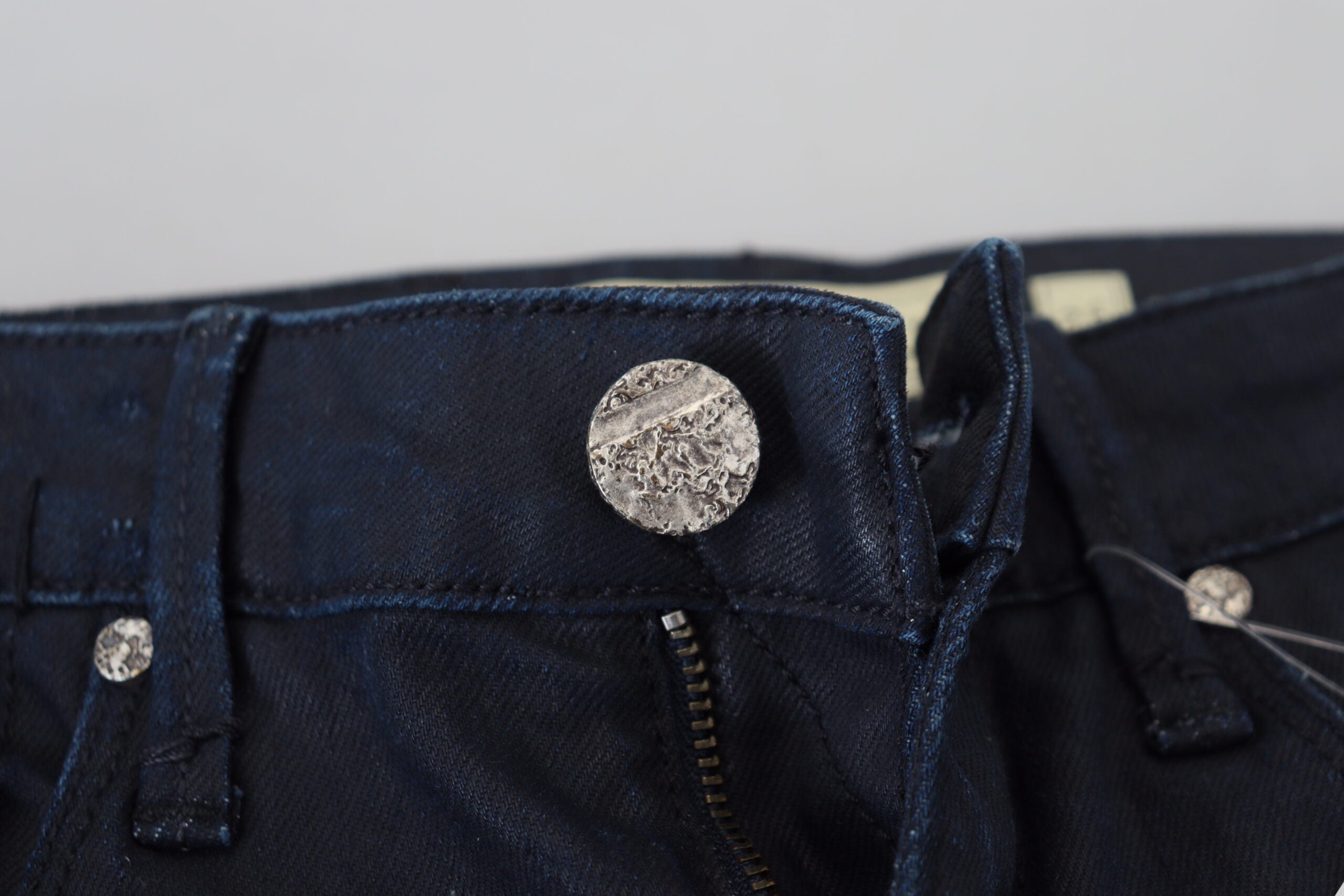 Blue Cotton Skinny Low Waist Women Casual Denim Jeans