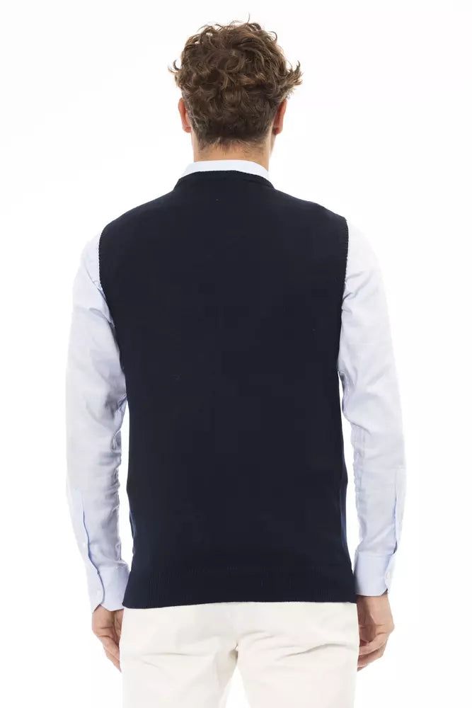 Blue Viscose Men's Jacket
