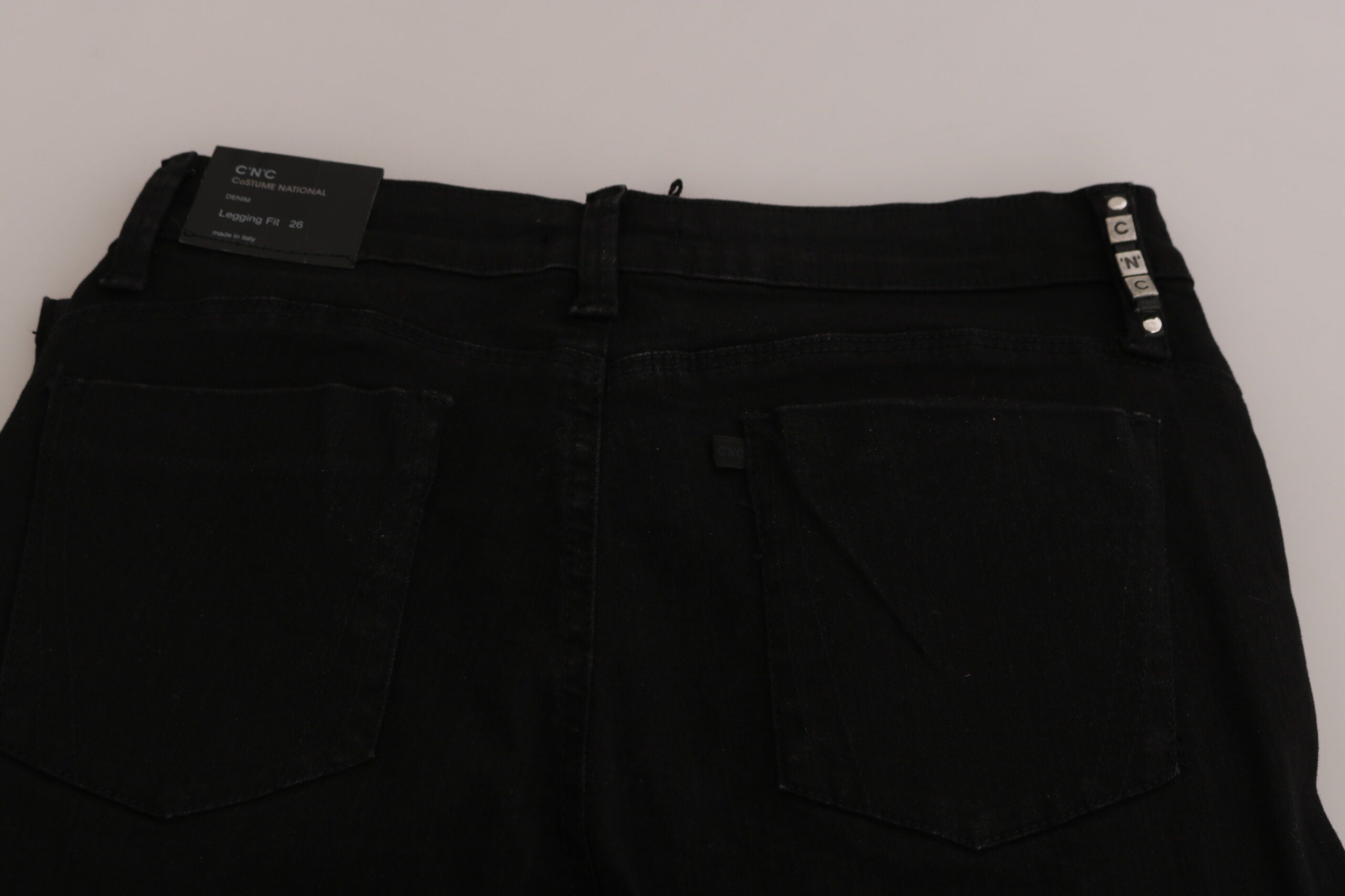 Black Embellished Mid Waist Skinny Denim Jeans