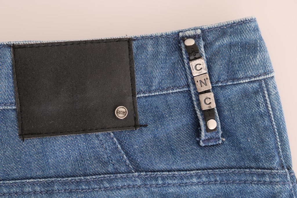 Blue Wash Cotton Boyfriend Fit Jeans