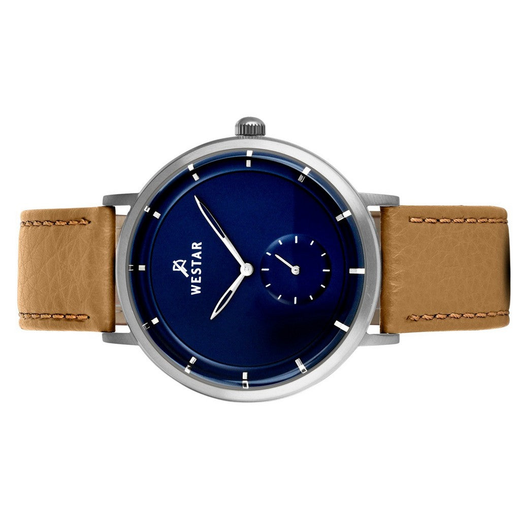 Westar Profile Leather Strap Blue Dial Quartz 50246STN184