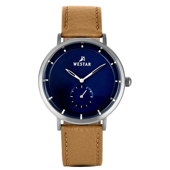 Westar Profile Leather Strap Blue Dial Quartz 50246STN184