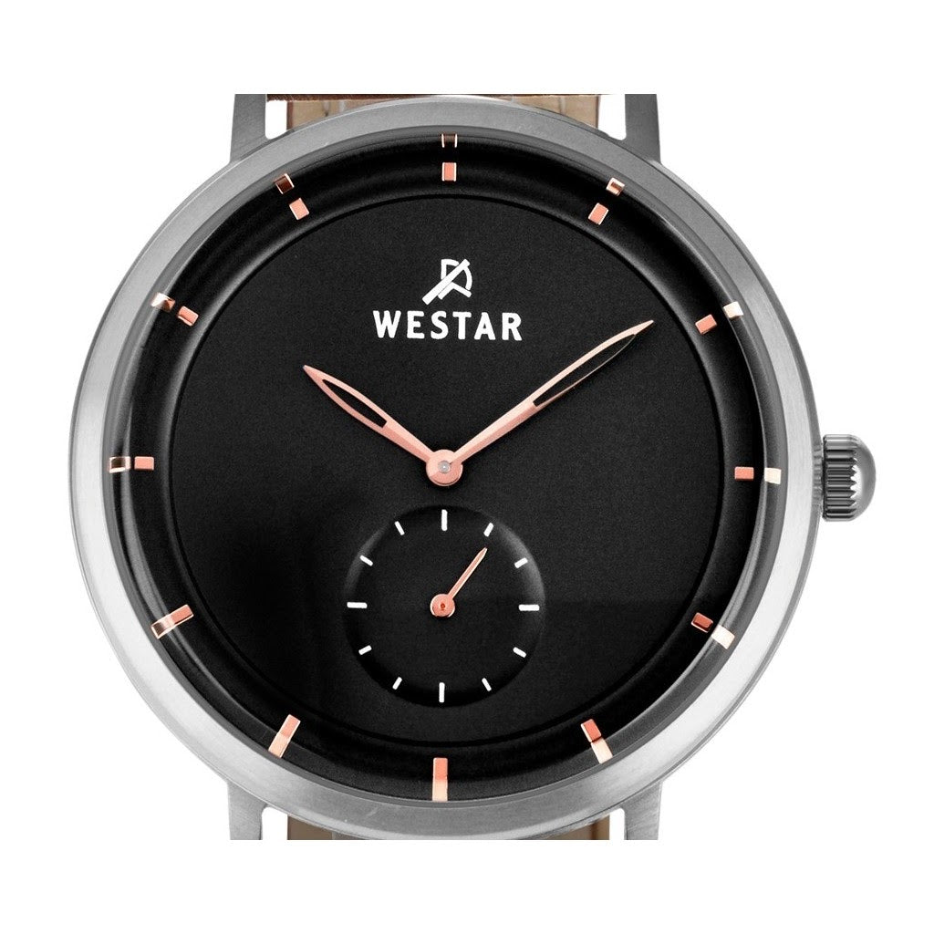 Westar Profile Leather Strap Black Dial Quartz 50246STN623