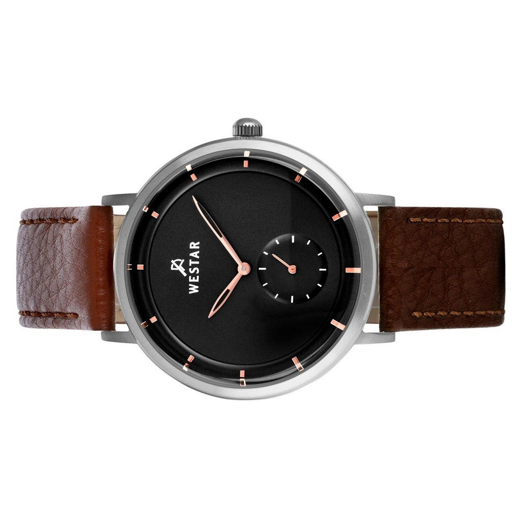 Westar Profile Leather Strap Black Dial Quartz 50246STN623
