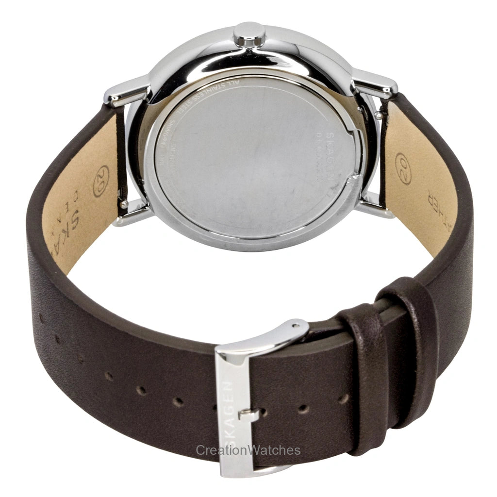 Skagen Signatur Leather Strap Multifunction Grey Dial Quartz SKW6941